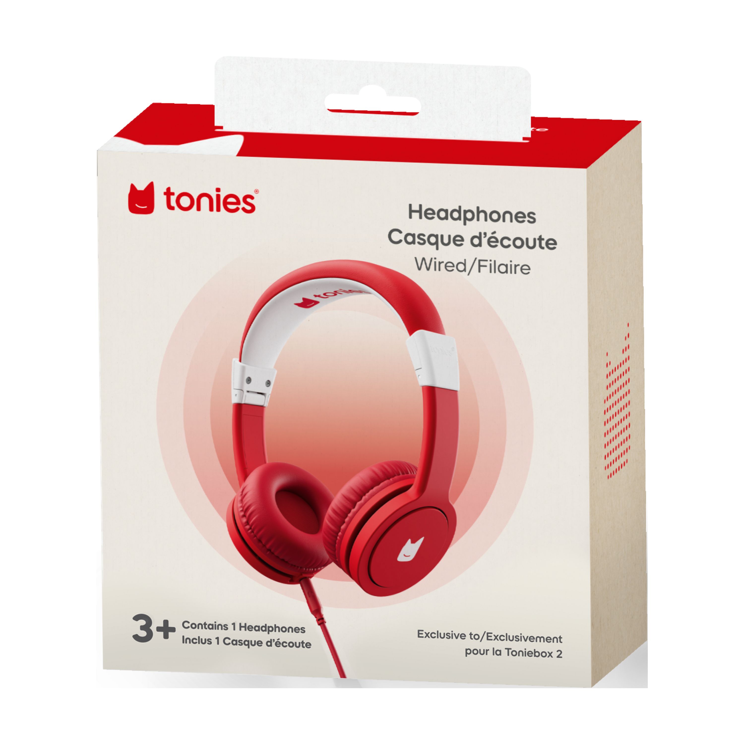 tonies Wired Headphones: Sunset Red