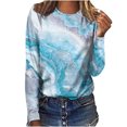 thumbnail image 1 of CEHVOM Femmes Dames Col Rond Hauts Amples T-Shirts Décontractés à Imprimé Blouse à Manches Longues Liquidation, 1 of 5