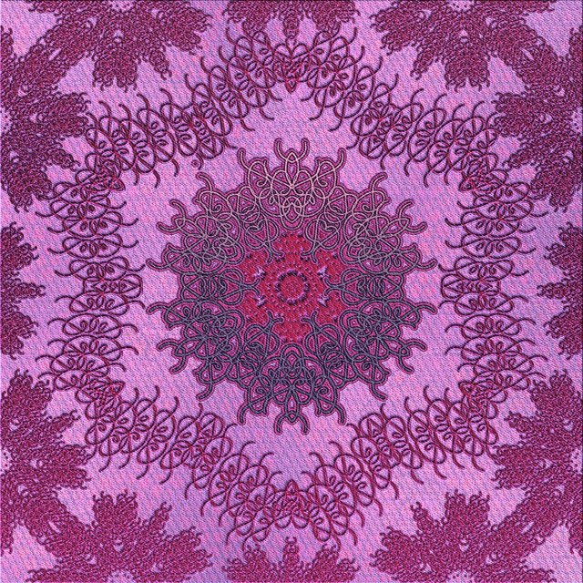 Ahgly Company Machine Washable Indoor Square Transitional Medium Violet Red Pink Area Rugs, 8' Square