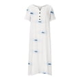 thumbnail image 5 of Pisexur Robe à Manches Courtes à Col en V Longueur Genou Mode Femmes Été Imprimé Décontracté Col en V Bouton Manches Courtes Vacances Poches Robe Femmes Robe, 5 of 5
