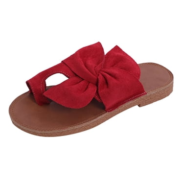 RKSTN Womens Slippers Chaussures à Talons Bas Fashion Open Toe Slide Bow-Knot Comfortable Sandales,Slippers pour les Femmes en Plein Air