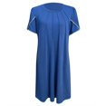 thumbnail image 4 of B91xZ Robes d'Été pour Femmes 2024 Manches Courtes Col Carré Dos Nu Aguichant Robe à Volants Taille Élastique Robe Trapèze Mini, Bleu TTTG, 4 of 5