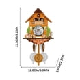 thumbnail image 3 of ZZkhGO Wooden Wall Clock with Chime Alarm, Retro Style Living Room Clock with Classic Pattern, Battery Operated Decorative Clock for Home, 3 of 3