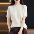 thumbnail image 2 of KIHOUT Nouveaux Hauts de Mode d'Été pour Femmes 2024, Veste de Déplacement pour Dames à Col Rond, Manches Courtes, Couleur Unie, Sans Capuche, Beige m, 2 of 3