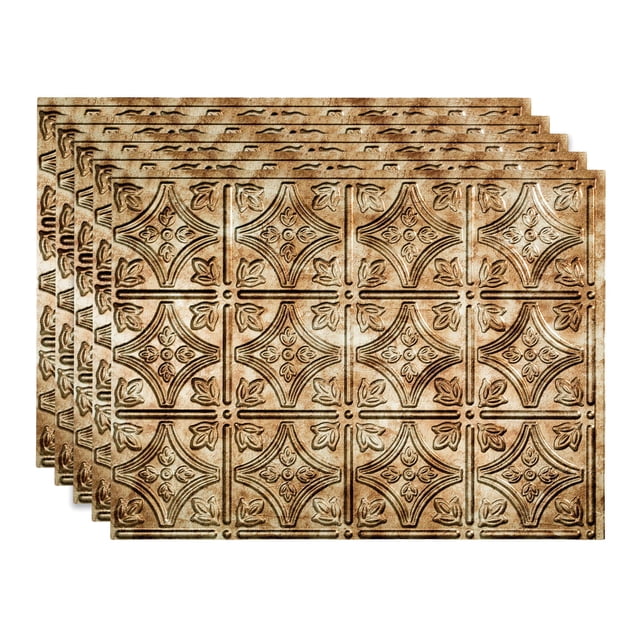 FASÄDE Traditional Style/Pattern 1 Decorative Vinyl 18in x 24in Backsplash Panel in Bermuda Bronze (5 Pack)