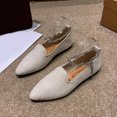 thumbnail image 4 of B91xZ Chaussures Plates à Bout Pointu pour Femmes, Confort Printemps Été, Blanc 6, 4 of 5