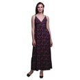 thumbnail image 1 of Bimba Robe Longue Maxi d'Été pour Femmes Teinture sur Nœuds Imprimée à Col en V Tenue de Villégiature de Vacances-TP, 1 of 5