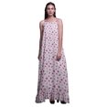 thumbnail image 1 of Bimba Robe de Nuit Imprimée à Pois et Papillons Rose Fuchsia pour Femmes Longue à Bretelles Spaghetti Maxi Robe de Sommeil Robe Medium, 1 of 5