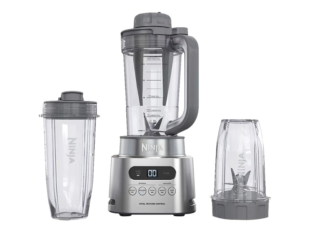 Ninja SS151 TWISTi Blender DUO, High-Speed 1600 WP Smoothie Maker & Nutrient Extractor* 5 Functions Smoothie, Spreads & More, smartTORQUE, 34-oz. Pitcher & (2) To-Go Cups, Gray