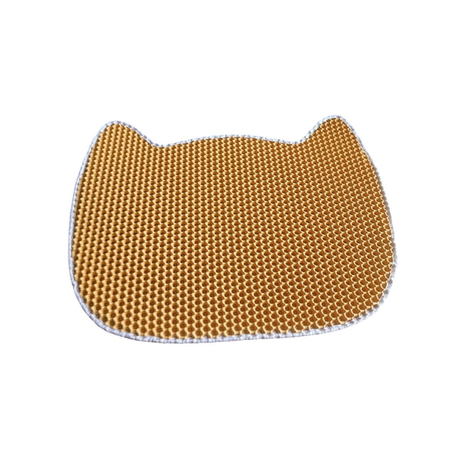 Tapis de Litière pour Chat à Double Couche Résistant aux Égratignures Grand Fournitures pour Chats d'Intérieur Réutilisable Orange