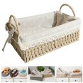 thumbnail image 3 of Handmade Rattan Storage Basket Clothing Cosmetics Sundries Container for Dorm Bedroom , B, 3 of 8