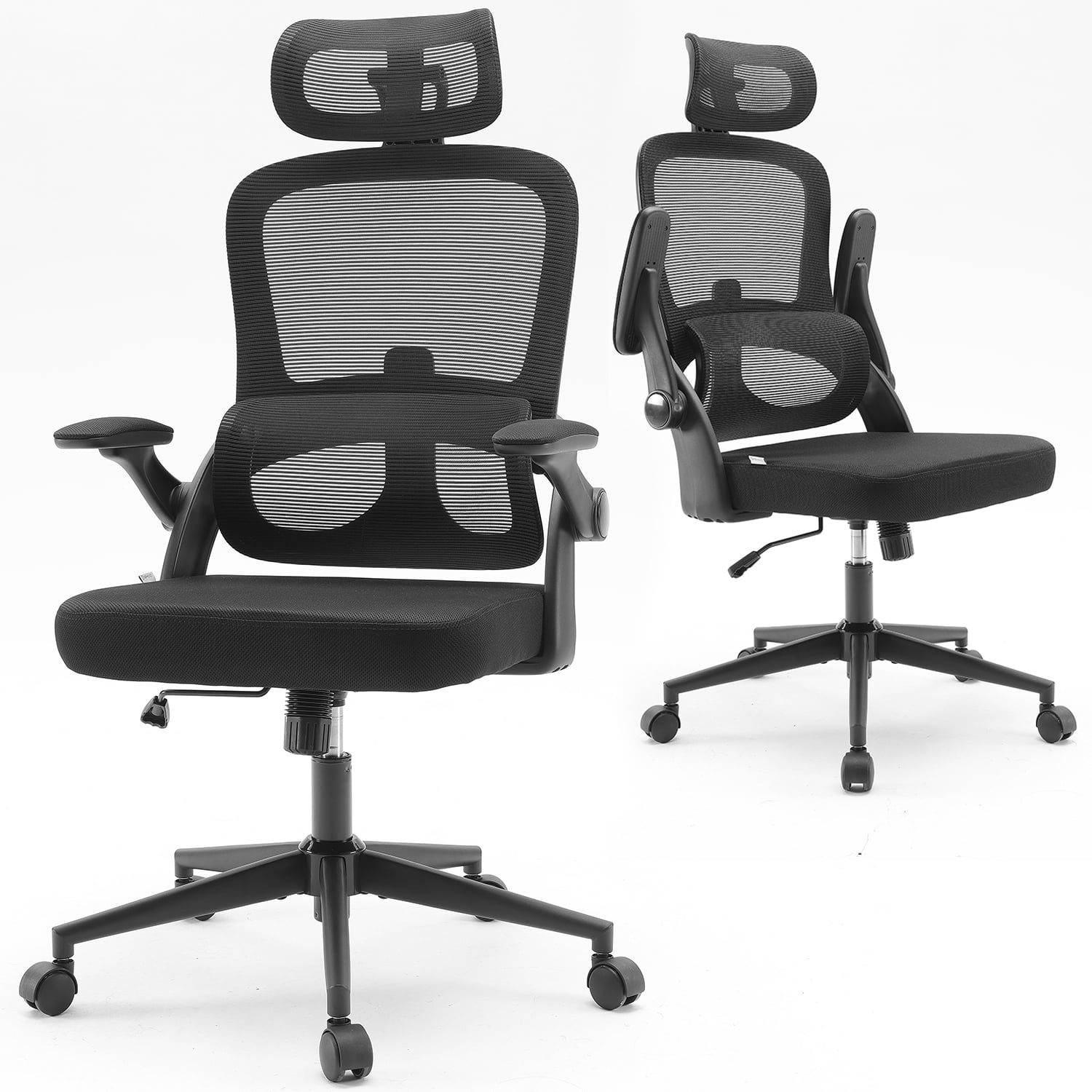 SIHOO M102C  Ergonomic Office Chair High Dual Back Support Mesh Desk Chair with Adjustable Headrest and Lumbar Support, Black