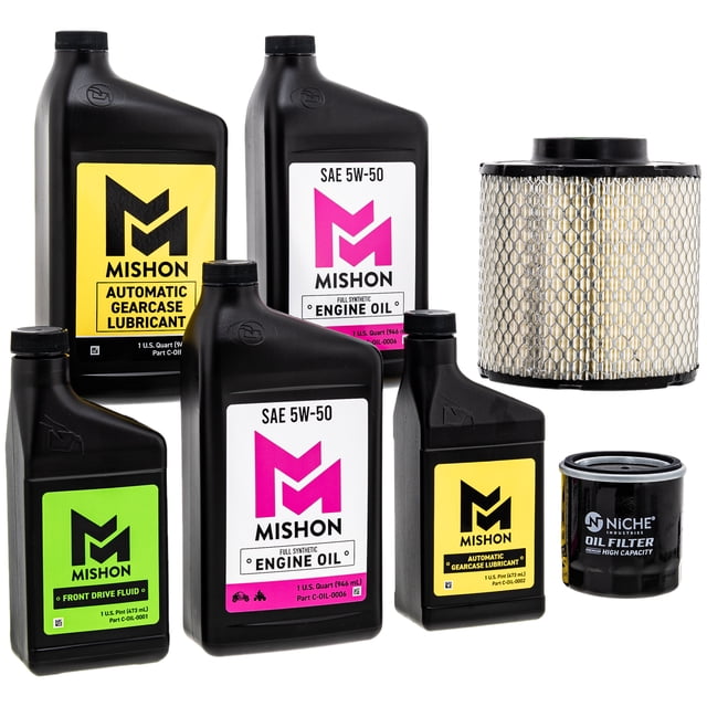 Mishon Full Service Oil Change Kit 5W-50 for Polaris Ranger 570 UTV 2014 MK1012871