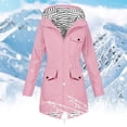 thumbnail image 2 of Sentmoon Coat for Women Plus Size Hooded Neck Long Sleeve Jackets for Women Winter Zipper Solid Color Windproof Waterproof Fall Clothes Women with Pockets Fall and Winter for Running and Hiking, 2 of 9