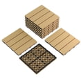 thumbnail image 1 of Garvee 9-Pack 12"x12" Interlocking Composite Deck Tiles for Patio, Balcony, Porch, Poolside, Teak, 1 of 8