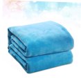 thumbnail image 3 of WRISTBIQUE Cozy Blue Solid Color Flannel Blanket with Needle Stitching for Home and Outdoor Use, 3 of 7