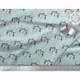 thumbnail image 3 of Soimoi Green Rayon Fabric Feather & Elk Mount Face Print Fabric by Yard 42 Inch Wide, 3 of 5