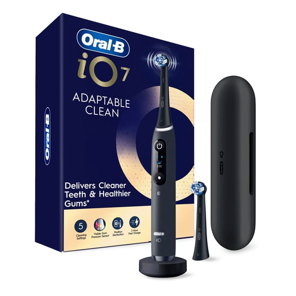 Brosse à dents électrique avec 2 brossettes Oral-B iO Série 7, onyx noir