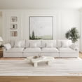 thumbnail image 1 of The Magic Home Canapé Sectionnel Modulaire en Lin à 4 Places, Blanc, 1 of 11