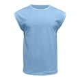 thumbnail image 4 of Timegard Débardeur Homme Manches Courtes Col Rond Couleur Unie Chemises Été Décontracté Léger Basique, 4 of 7
