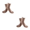 thumbnail image 3 of relayinert Soft Five Toe Socks Stretchable Cotton High Crew Socks Athletic Solid Socks Khaki 2Set, 3 of 6