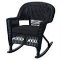 thumbnail image 1 of Jeco Wicker Rocker Chair in Black with Black Cushion (Set of 2), 1 of 5