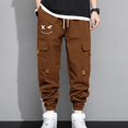 thumbnail image 1 of RXIRUCGD Pantalon Cargo Décontracté Sportif Multi-Poches Tendance Mode Homme, Marron, Taille : TG, 1 of 6