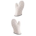 thumbnail image 3 of 2 Pcs Gants en Coton Blanc Résistant à la Chaleur pour Cuisine Four Outils de Cuisson pour Maison Restaurant (Taille Moyenne), 3 of 9