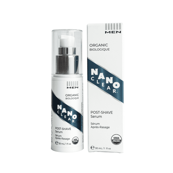 Nano Clear Men's Post Shave Serum for Sensitive Skin, USDA Organic Lightweight Hydrating after Shave Serum, Aloe Vera, 50 ml