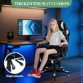 thumbnail image 3 of BeesClover Ergonomic Gaming Chair with Footrest & Adjustable Headrest - Height-Adjustable Computer Office Chair, 90°-160° Recline Lock, Sturdy Gas Lift, 3 of 7