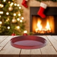 thumbnail image 2 of Round Serving Tray With Handle (Red), 2 of 3