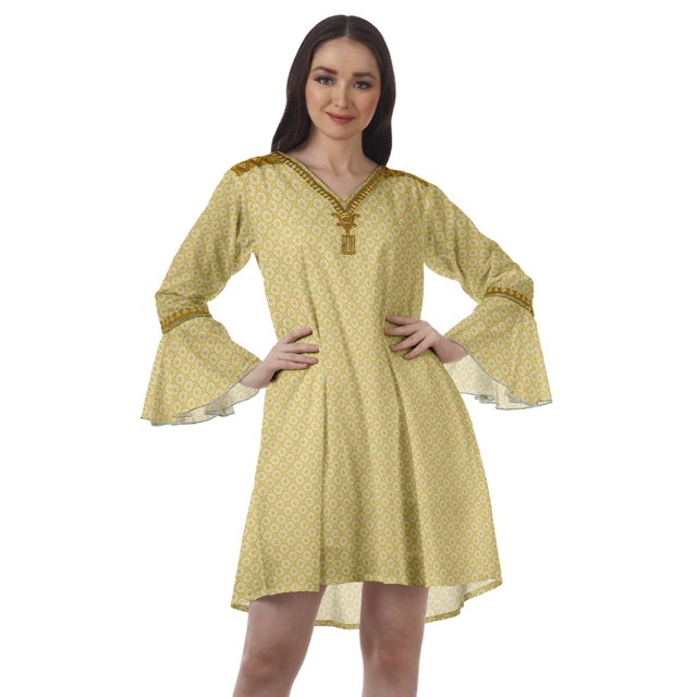 Moomaya Robes de Plage Imprimées Femmes Robe Aguichant Robes Mini Brodées pour Femmes