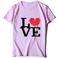 thumbnail image 4 of CEHVOM T-shirt à Manches Courtes pour Femmes Imprimé Saint-Valentin Col Rond, 4 of 4