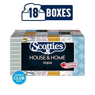 Scotties Maison & Foyer, 2 Épaisseurs, Mouchoirs, 18 Boîtes, 126 Mouchoirs par Boîte