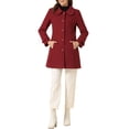 thumbnail image 2 of INSPIRE CHIC Manteaux pour Femmes Col Peter Pan Boutonnage Simple devant à Boutons Manteaux d'Hiver S Rouge, 2 of 6