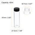 thumbnail image 3 of Uxcell Bouteille de Rangement en Verre pour Réactif 40 ml, Bouchon Rond en Plastique à Vis pour Laboratoire et Maison, Transparent, Lot de 12, 3 of 5