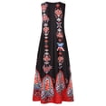 thumbnail image 5 of SMihono Robe Bohème d'Été pour Femmes Grande Taille Femmes Vintage Quotidienne Décontractée Sans Manches à Rayures Imprimée à Col en V Robe Maxi d'Été, 5 of 5