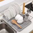 thumbnail image 2 of Dish Drying Rack, 304 Stainless Steel Dish Rack, with Utensil Holder, Cutting Board Holder and Dish Drainer, Dish Rack and Drainboard Set, for Kitchen Counter Top, 2 of 7