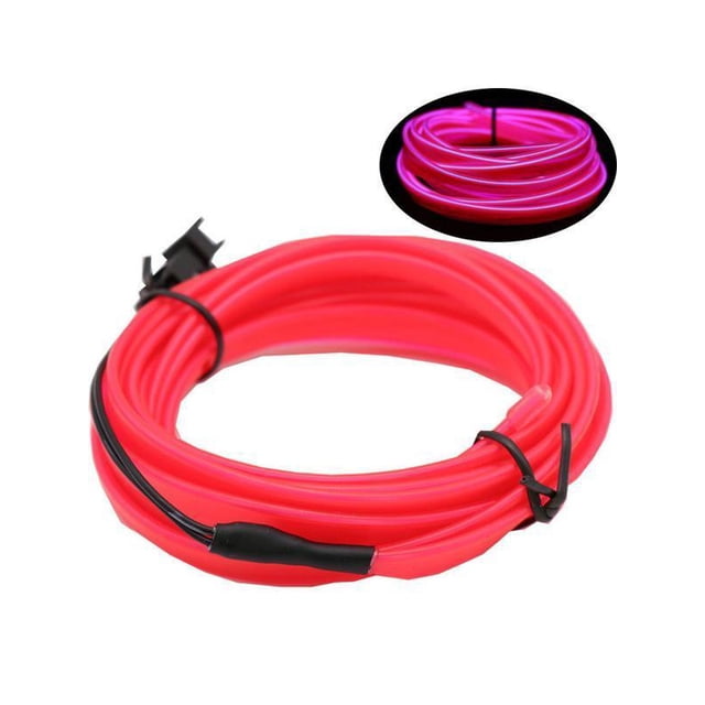 EL 12V LED Car Glow Wire Neon Lights for Car Interior Exterior Cold Wire LED Lights DIY Decorative Atmosphere Strip Lights