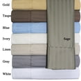 thumbnail image 4 of Royal Hotel Bedding 620-Thread-Count Sheet Set, Wrinkle-Free Cotton-Blend Sheets, Sateen Striped, Deep Pocket, Full Size, Gray, 4 of 4