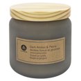 thumbnail image 1 of Hometrends 14oz DARK AMBER & PEONY Scented Frosted Jar Candle, 1 of 5