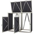 thumbnail image 1 of CoSoTower Double Garbage Bin Shed, Lockable Outdoor Storage Shed with Openable Lid, Galvanized Frame for Garden Patio, Dark Grey, 1 of 7