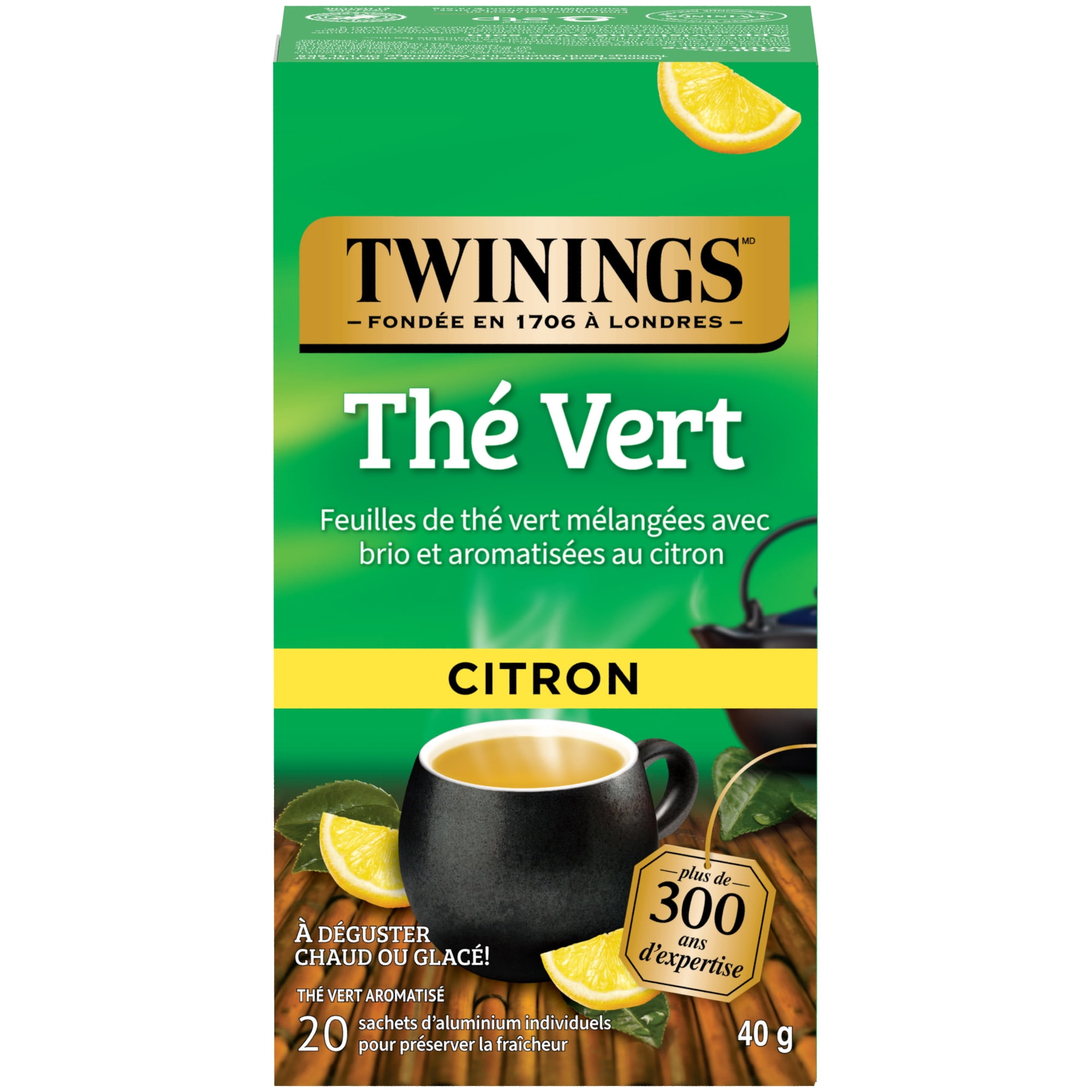 Twinings Green Tea Lemon Tea Bags, Bright & Citrusy, Naturally