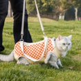 thumbnail image 2 of Sac de Transport pour Chats Sac de Transport pour Animaux Sac à Bandoulière pour Animaux avec Trou pour Jambe Robuste Léger Portable Couleur Unie Sac de Courses pour Chat (VC Orange) L, 2 of 4