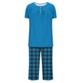 thumbnail image 4 of Rbaofujie Pyjama pour Femmes Ensemble Shorts Femmes Décontracté Col Rond Manches Courtes Blouse Pantalon Mode Ensemble de Pyjama Pyjama d'Hiver pour Femmes, 4 of 7