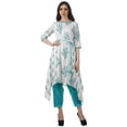thumbnail image 1 of Moomaya Printed Traditional Clothing Womens Asymmetric Kurti Kurta With Pant Set, 1 of 6
