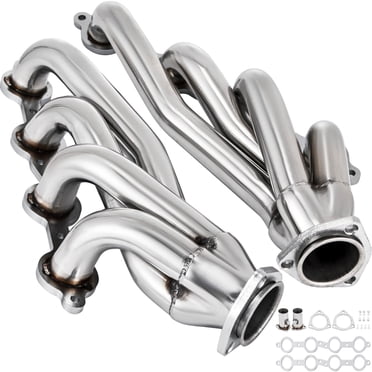 VEVOR Ensemble d'Ensembles d'Embout d'Échappement 1 3/4 Pouces Embouts d'Échappement Turbo, Embouts de Collecteur d'Échappement en Acier Inoxydable, Embouts d'Échappement Courts de Conversion de Moteur LS Swap pour Chevy LS1 LS2 LS3 LS6 LS10 VUS/camion Voiture