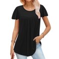 thumbnail image 2 of fheaev Hauts d'Été pour Femmes 2025 Vacances Mode pour Femmes T-shirt Imprimé Blouse à Manches 3/4 Col Rond Décontracté, 2 of 6