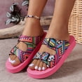 thumbnail image 4 of Dakaela Women's Platform Sandals Arch Support Foam Slip on Slides Two Buckle EVA Flat Sandal Pink 6, 4 of 6