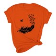 thumbnail image 4 of Dadaria T-Shirt Orange pour Femmes Manches Courtes Col Rond Été Chandail Blouses L, 4 of 6